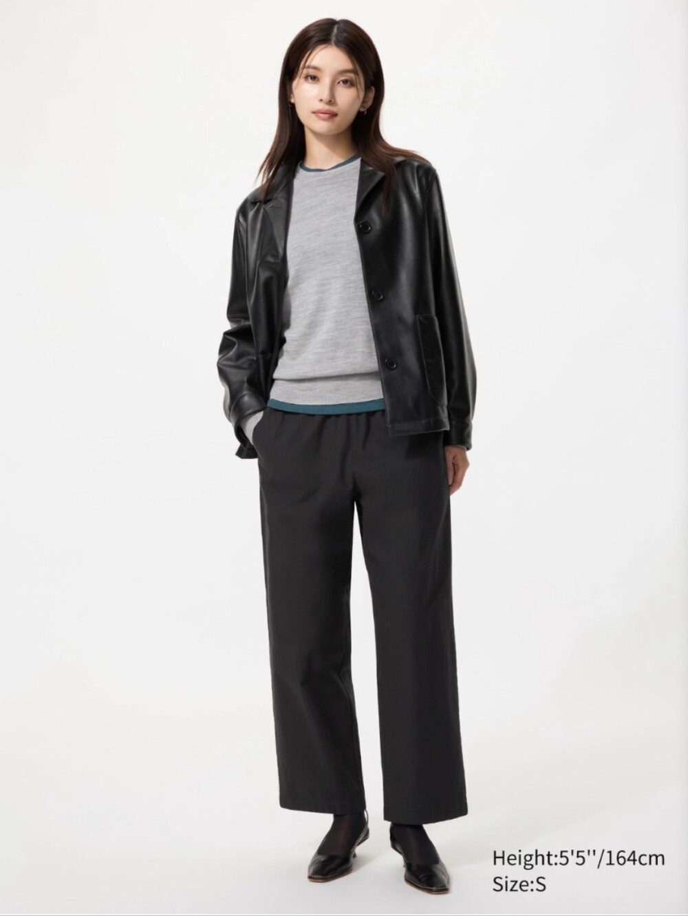 Uniqlo Women's Black Cotton Relaxed Ankle Pants NWOT
